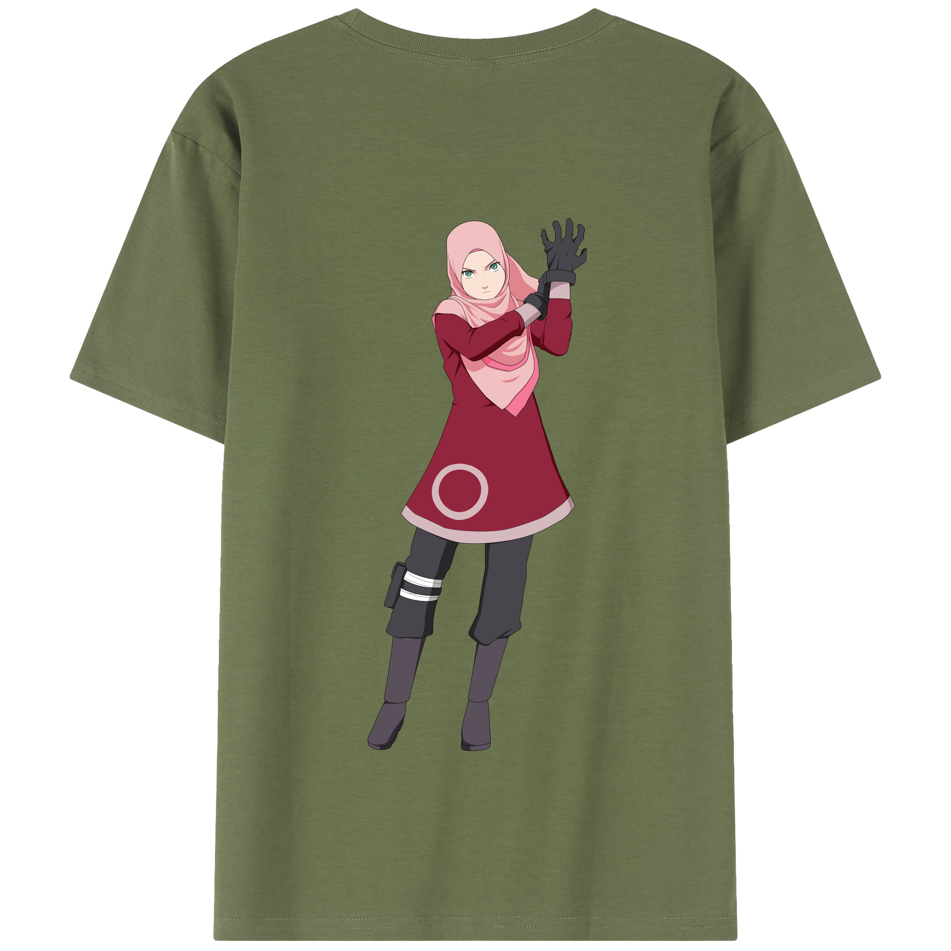 （画像用） NARUTO -ナルト- 春野サクラ Haruno Sakura 綿100％半袖Tシャツ（背面プリント）